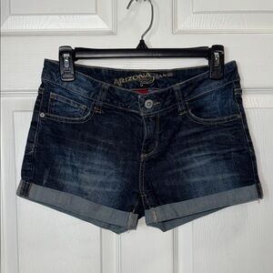 Arizona Jean Company Women's Cuffed Denim Shorts - Dark Blue